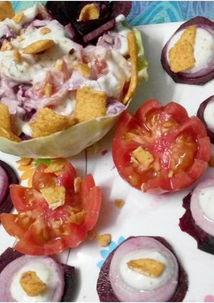 A picture of Beetroot curd salad.