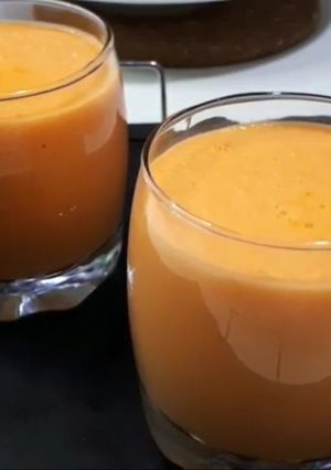 صورة لوصفة عصير الجزر بالزبادي اكتر من رائع صحى 100%ولذيذ😋😋