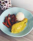 Pollo al curry con arroz jasmín 🇮🇳