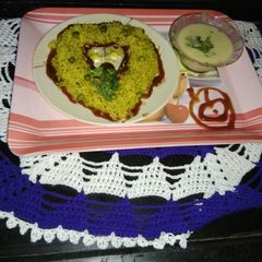 A picture of Gujarati kadhi khichdi.