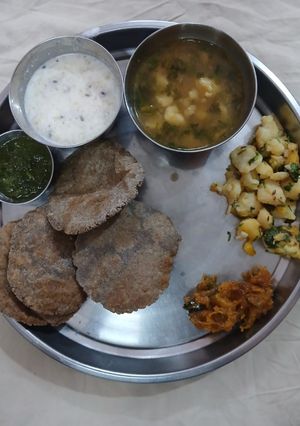 A picture of Satvik food for fasting.
