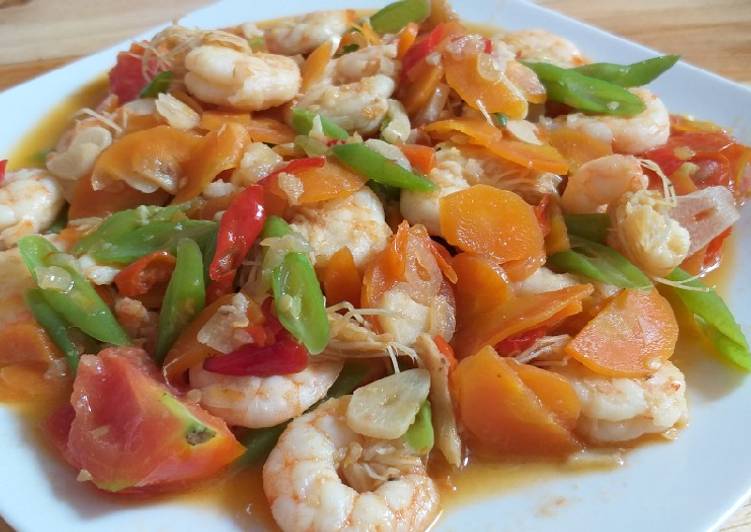 Resep Oseng Udang Wortel Buncis Simple dan Endesss, Enak Banget