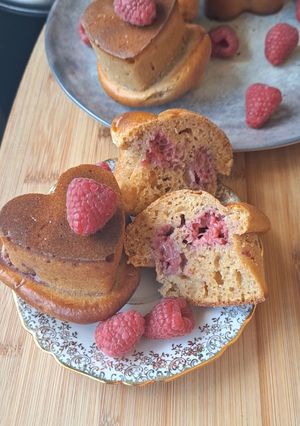 Une photo de Coeurs moelleux à la framboise