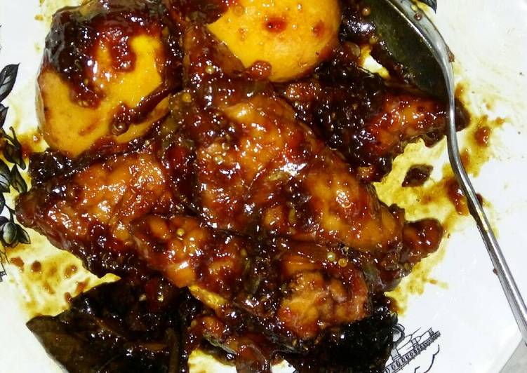 Bacem telor dan tempe legit