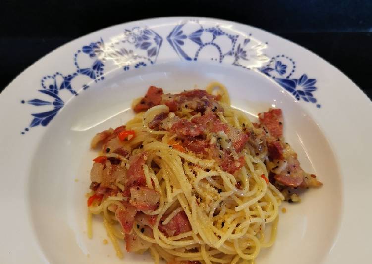 Resep Spaghetti Aglio Olio Bacon Anti Gagal