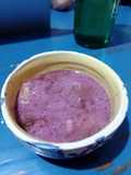 Pudding de remolacha y frutillas