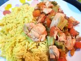 Papaya Chicken with Turmeric Rice
