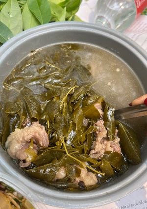 Hình của món Canh vón vén nấu gân bò.