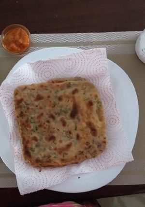 A picture of Methi Pronta# My Staple Food Contest.