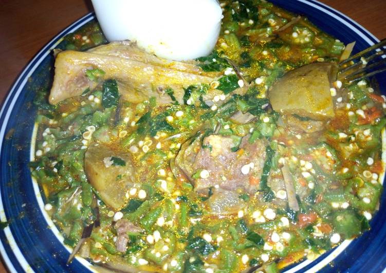 Steps to Make Homemade Okora soup Vegetable