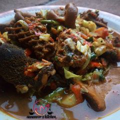 A picture of Kayan ciki pepper soup.