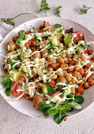 A picture of Salad with Crispy Chickpeas.