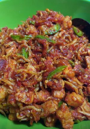 Foto resep Sambal teri medan+tempe