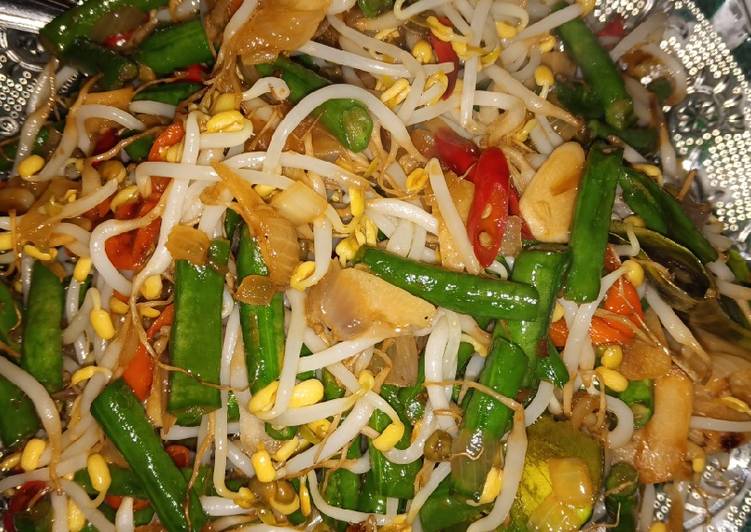 Tumis tauge kacang panjang