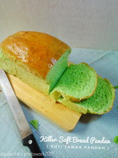 Foto resep Killer Soft Bread Pandan (Roti Tawar Pandan)