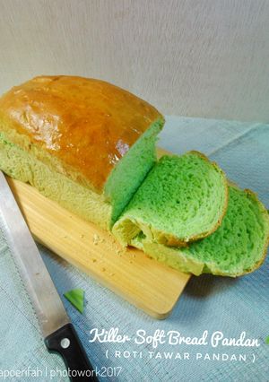 Foto resep Killer Soft Bread Pandan (Roti Tawar Pandan)