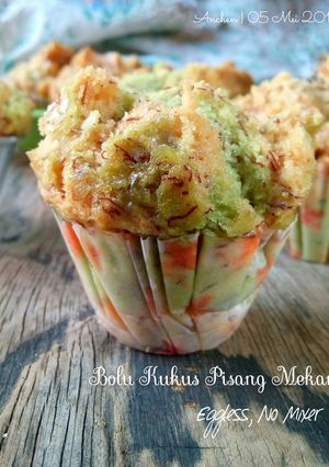 Foto resep Bolu Kukus Pisang Mekar (No telur, No Mikser)