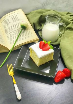صورة لوصفة كيك الحليب tres leches