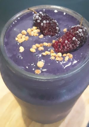 รูปของ Mulberry Soy Bean-nana Smoothie 🥤 ลูกหม่อนน้ำว้าถั่วเหลืองปั่น