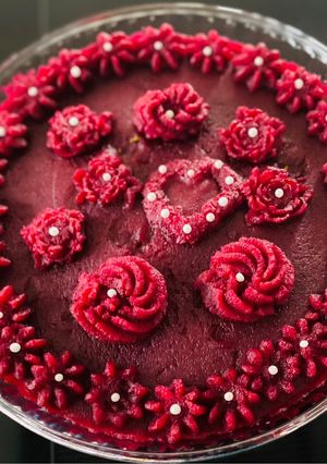 A picture of Beetroot halwa.