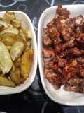 Pollo a la barbacoa con papas rústicas
