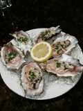 Brad's oysters with champagne lemon mignonette