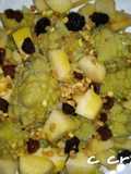 Romanesco con manzana y pasas al crocanti