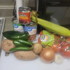 A picture of Black bean chili.
