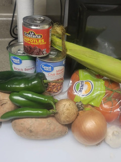 A picture of Black bean chili.