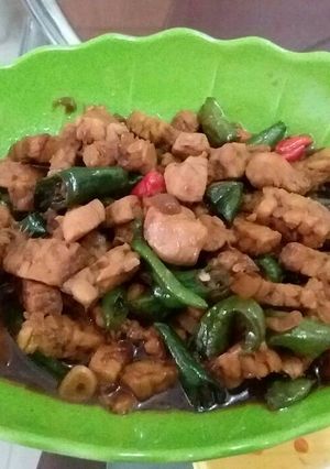 Foto resep Tumis / Oseng-oseng Ayam, Tempe, Cabe Hijau