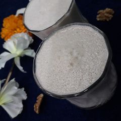 Walnuts smoothie very healthy and nutritious drink without sugar A picture of Walnuts smoothie very healthy and nutritious drink without sugar.