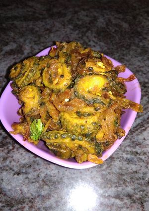 A picture of Crispy Karela (bitter gourd).