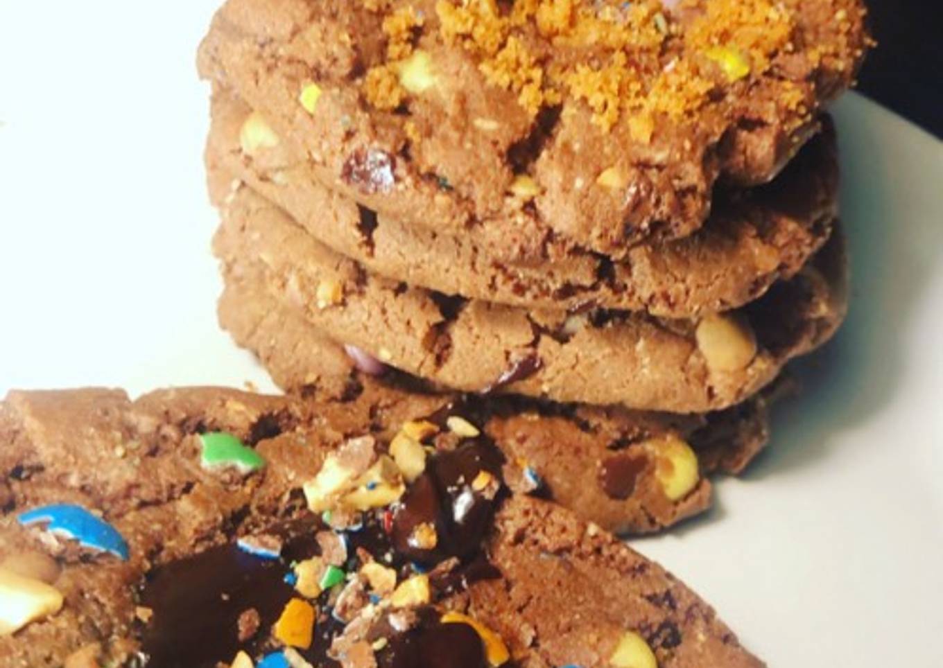 Cookies moelleux aux spéculos et m&m’s