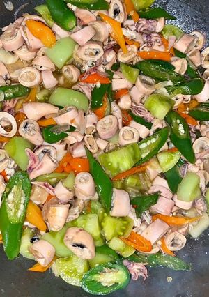 Foto resep Oseng cumi asin cabe hijau