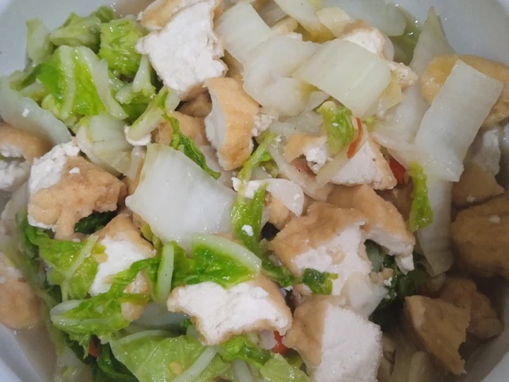 Cara Mudah Menyiapkan Resep Tumis sawi putih+tahu yang Uenak Anti Ribet, Lezat Sekali