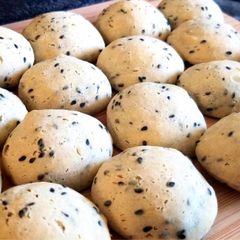 A picture of Korean black sesame bread Angela style 😝🤍.