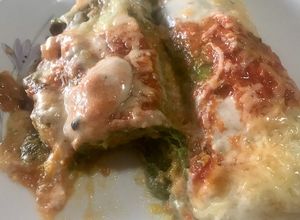 Una foto de Canelones verdes con Calabaza y Choclo