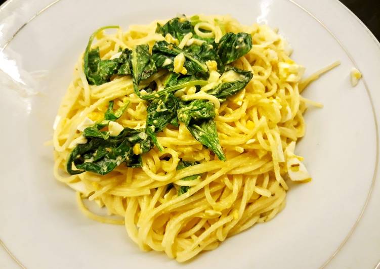 Spageti telur asin (menu anak)