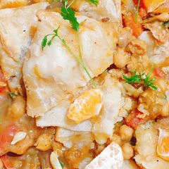 A picture of Orangelicous samosa chaat.