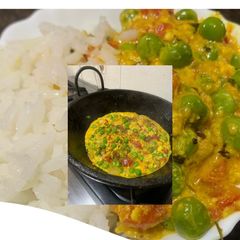 A picture of Chhena Matar Sabji (cottage cheese and green peas).