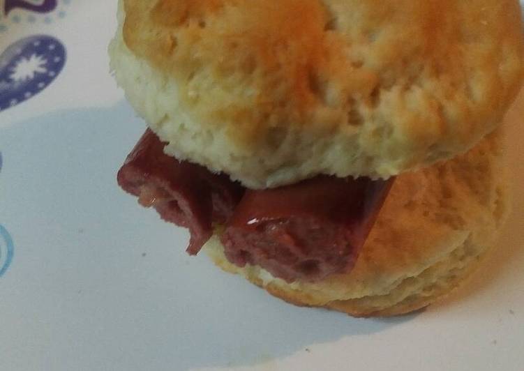 Recipe of Quick Hotdogs on a Biscuit