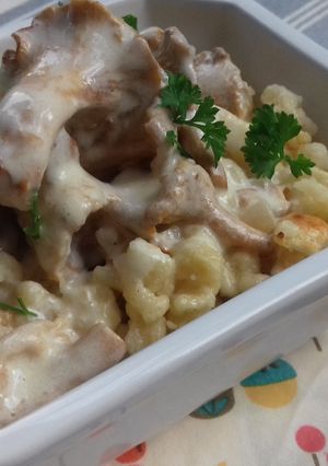 Une photo de Spätzle aux girolles