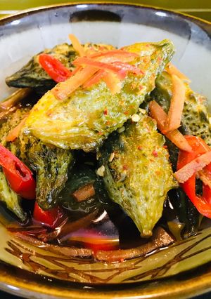 Hình của món Khổ qua kho riềng.