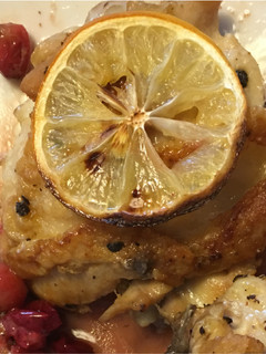 A picture of Meyer Lemon Chicken with Fresh Cranberries.
