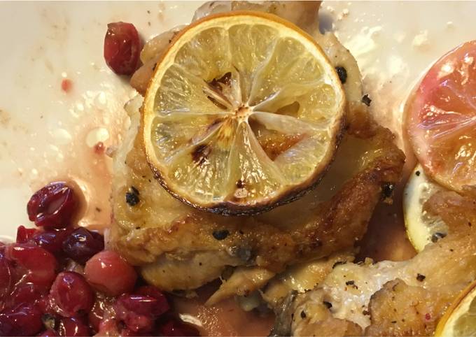 Simple Way to Make Any-night-of-the-week Meyer Lemon Chicken with Fresh Cranberries