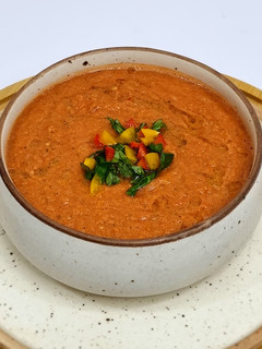 A picture of Gazpacho Soup -A healthy chilled soup.