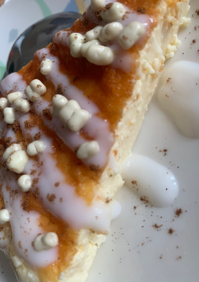 Una foto de Tarta de queso proteica y sin azúcar