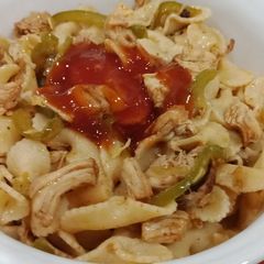 A picture of Chicken macaronies.