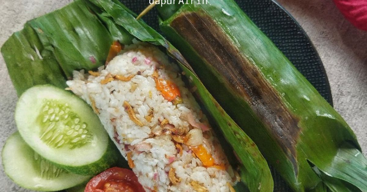 Nasi bakar teri kecombrang