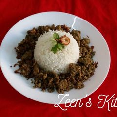 A picture of Hyderabadi Kuchla huwa Gosht/Ground Mutton Fry.